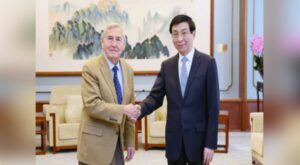 Wang Huning, Harvard Üniversitesi’nden Prof. Allison ile görüştü Wang Huning, Harvard Üniversitesi’nden Prof. Allison ile görüştü