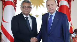 Cumhurbaşkanı Erdoğan, KKTC Cumhurbaşkanı Erhürman ile bir araya geldi