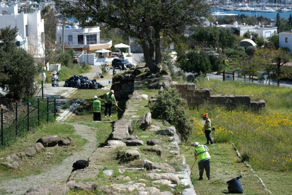 Antik Halikarnassos Surları’nda turizm haftası hazırlığı sürüyor