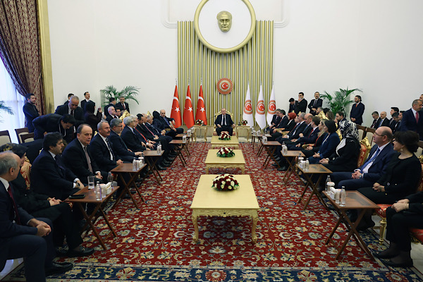 Erdoğan, TBMM’nin açılışının 106’ncı yıl dönümü resepsiyonuna katıldı